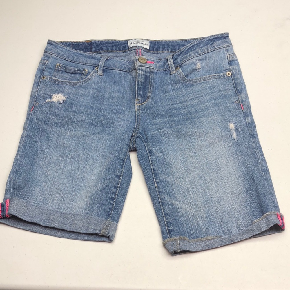 Aeropostale Blue Jean Shorts with Distressed Cuffed Hem